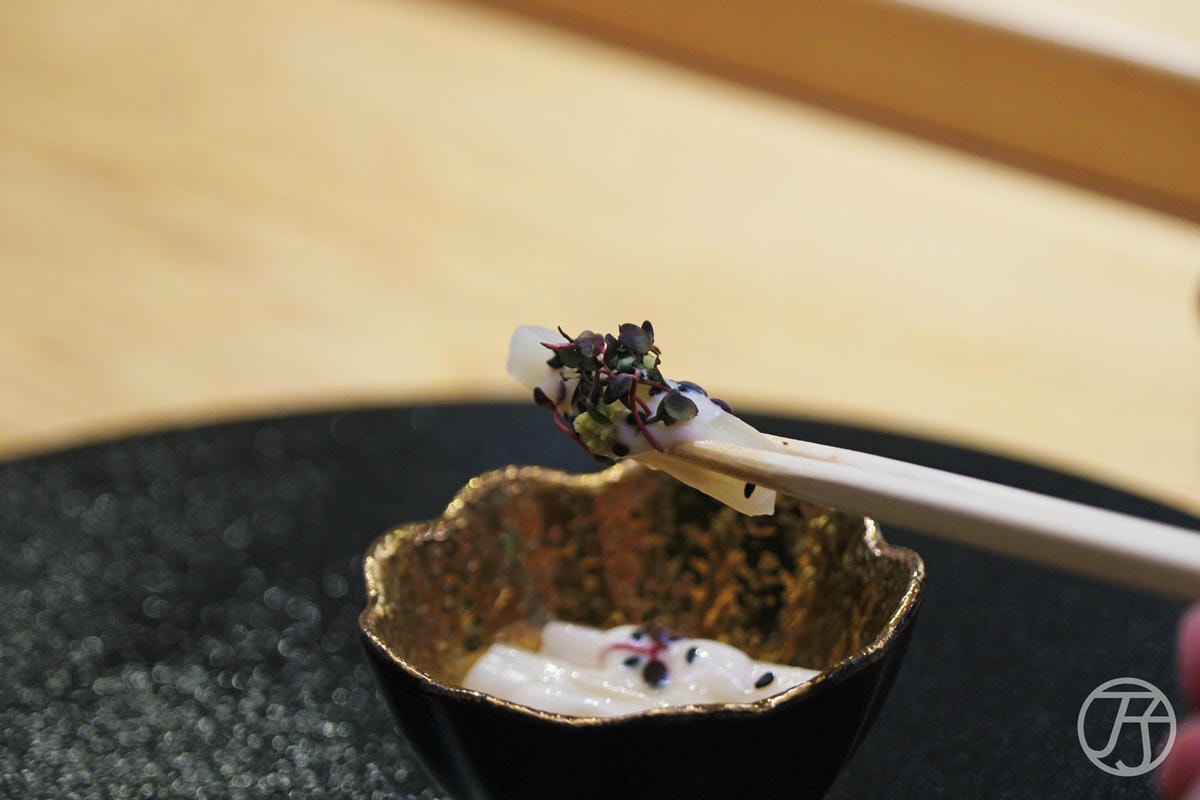 台中日本料理 蟹割烹 白蘆筍搭白和醬