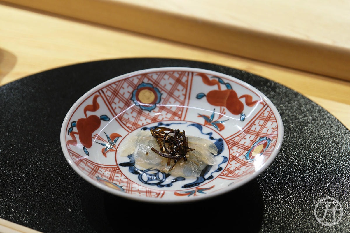 台中日本料理 蟹割烹 真鯛刺身搭佃煮昆布