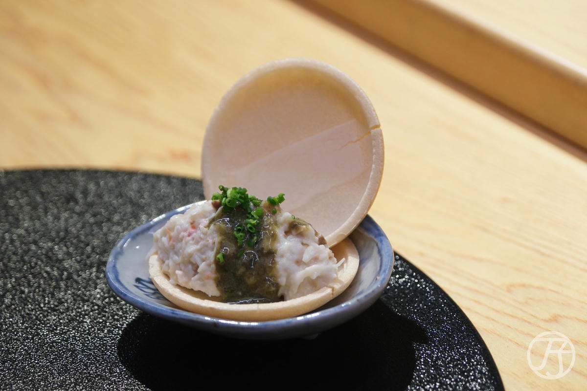 台中日本料理 蟹割烹 蟹肉慕斯最中餅