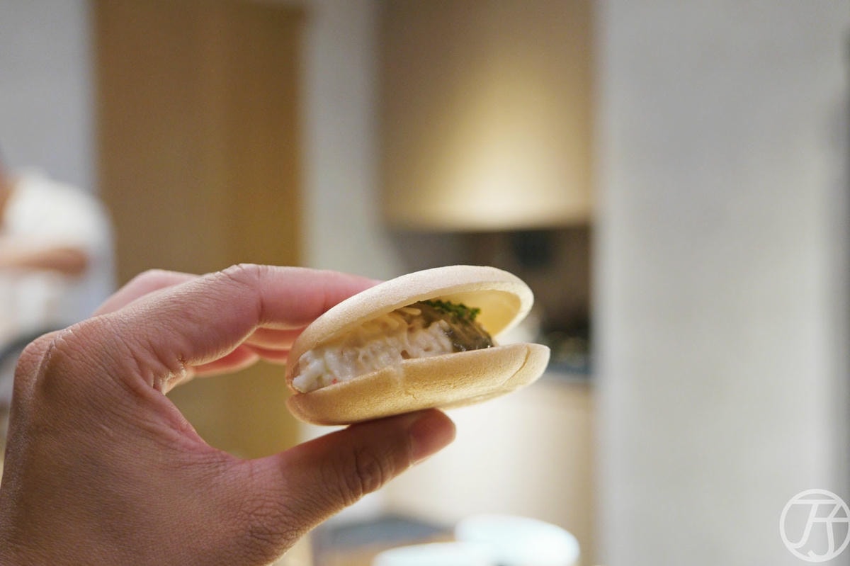 台中日本料理 蟹割烹 蟹肉慕斯最中餅