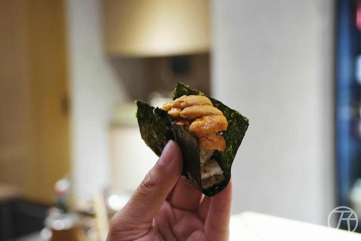 台中日本料理 蟹割烹 蟹肉海膽白鰻手捲