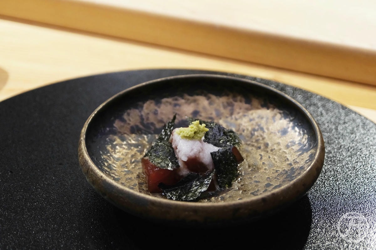 台中日本料理 蟹割烹 醬油漬鮪魚搭山藥泥