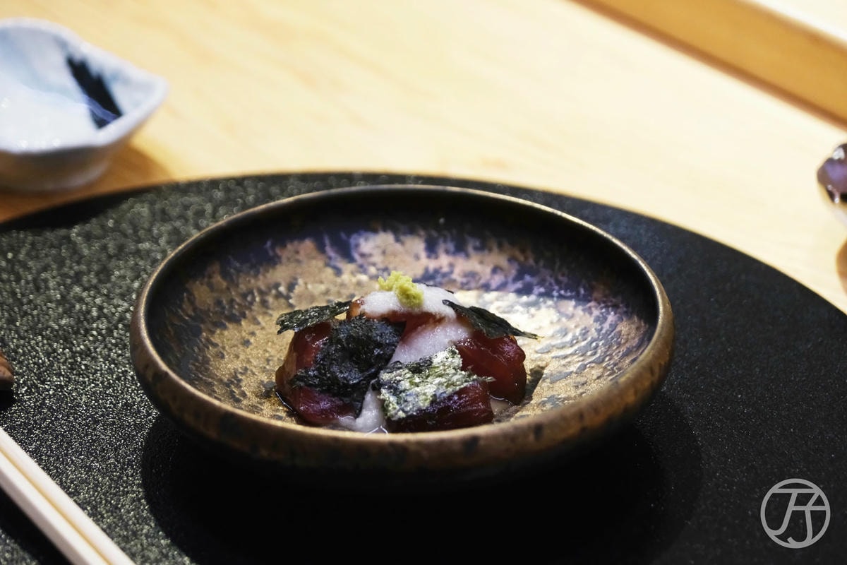 台中日本料理 蟹割烹 醬油漬鮪魚搭山藥泥