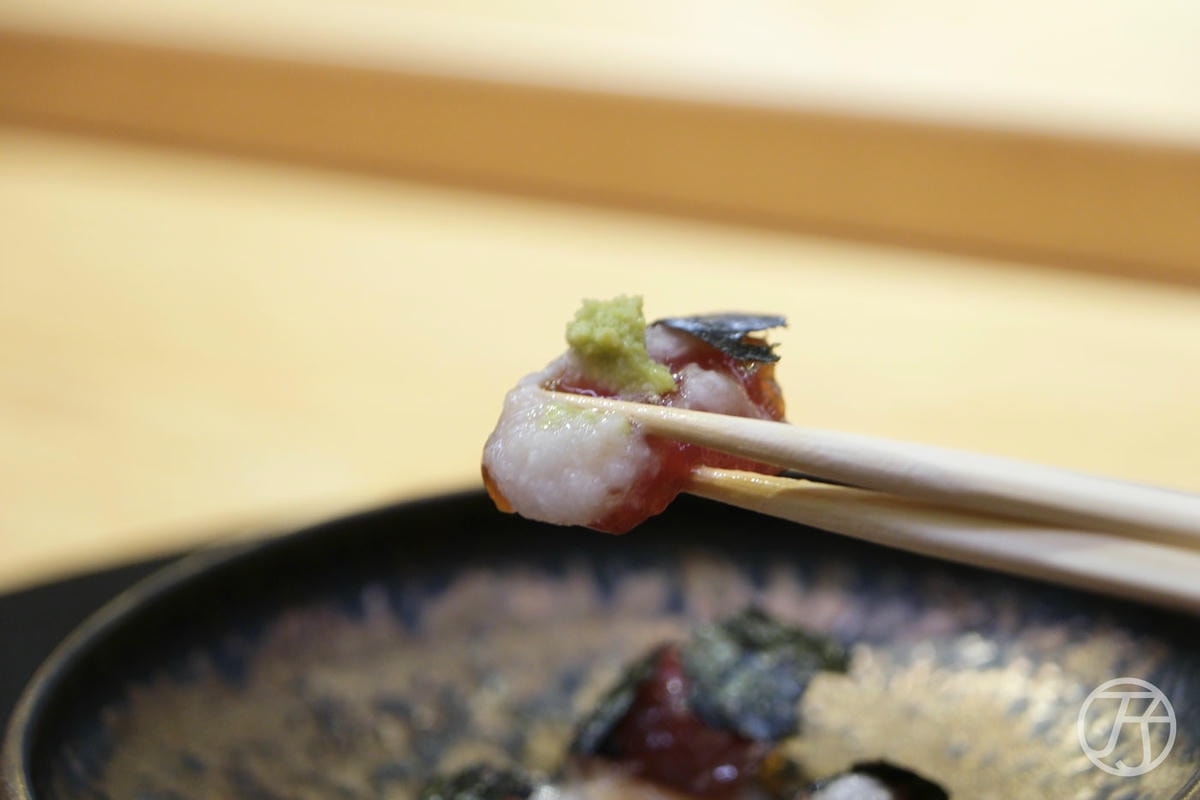台中日本料理 蟹割烹 醬油漬鮪魚搭山藥泥