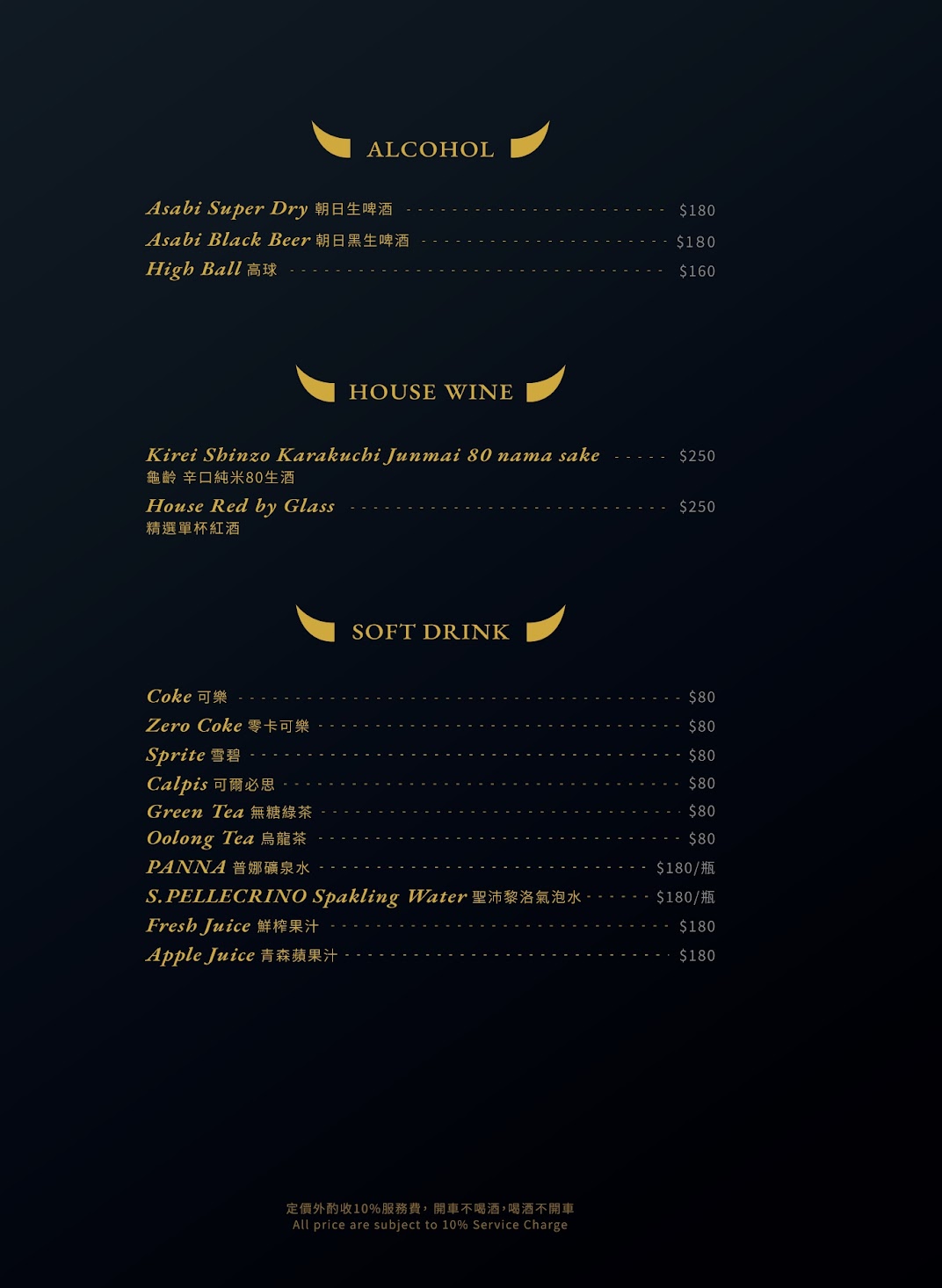 八和和牛燒肉專門店台中店菜單