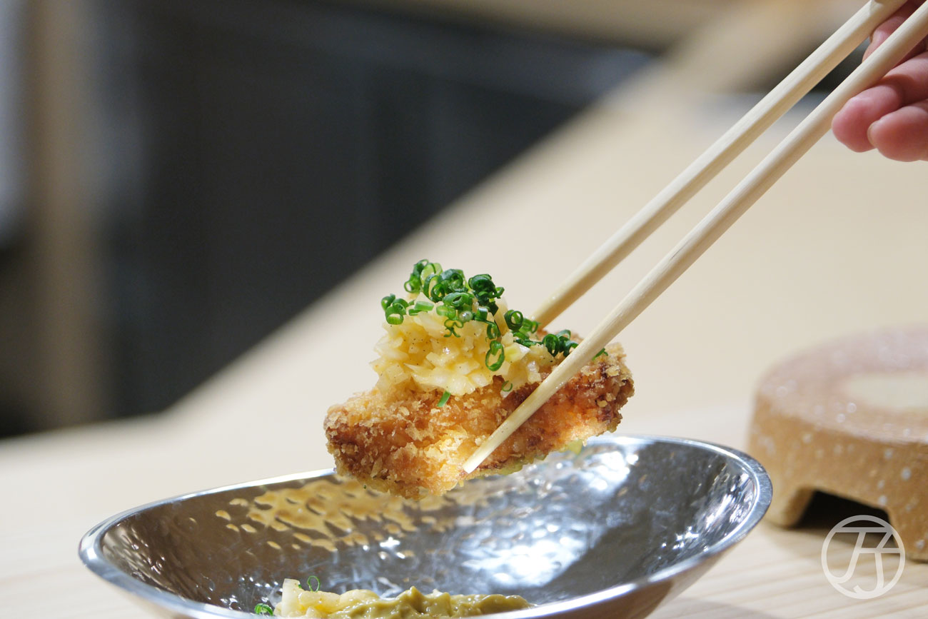 台中日本料理漁三割烹當季秋鮭魚天婦羅