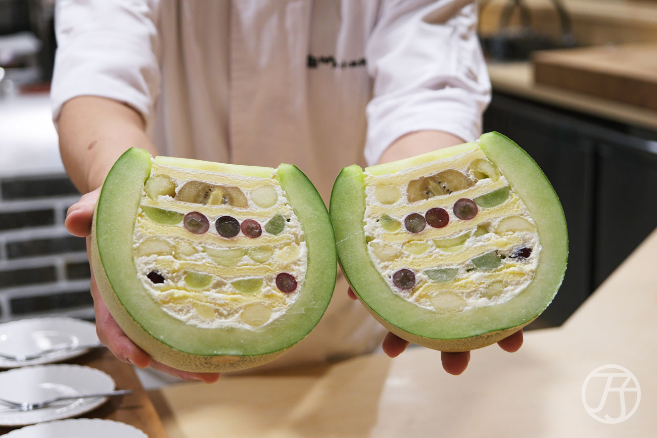 台中日本料理漁三割烹哈密瓜蛋糕