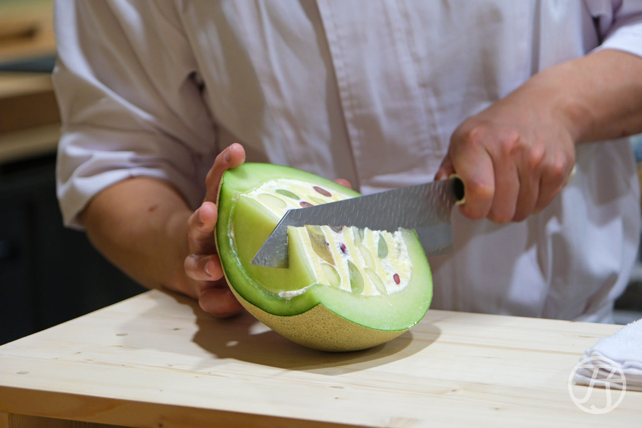 台中日本料理漁三割烹哈密瓜蛋糕