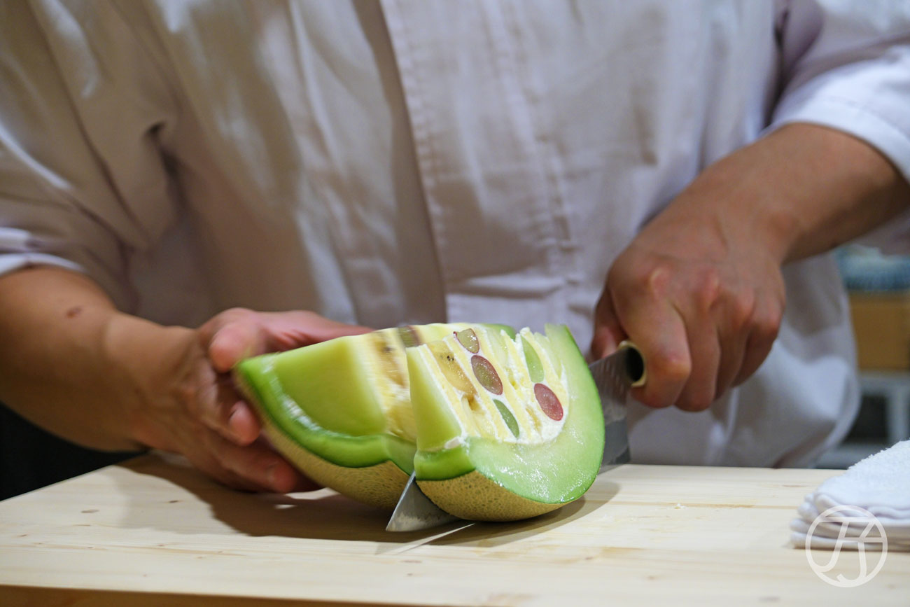 台中日本料理漁三割烹哈密瓜蛋糕
