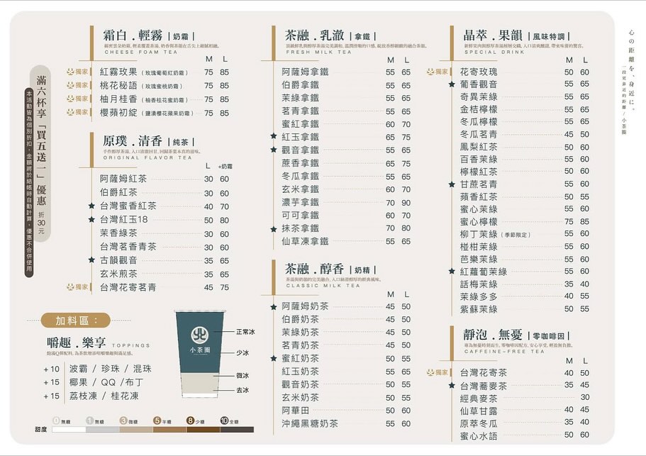 台南飲料推薦 小茶圈菜單