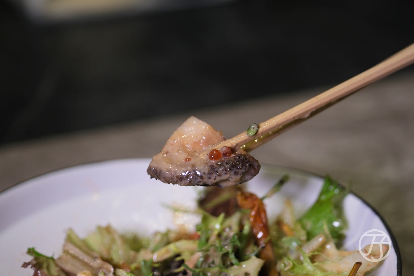 台中西屯區美食「跃.YueFire直火小料理」南非白鮑魚磯煮沙拉