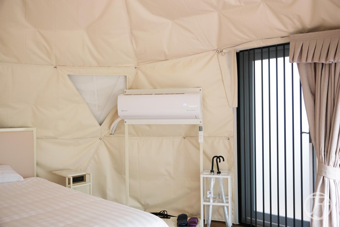 苗栗懶人露營Glamping 綺美度假露營區 星空帳篷冷暖氣機